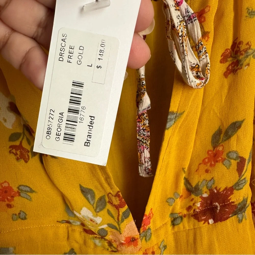 Free People Georgia Jumpsuit Sz Large Floral Print NWT‎